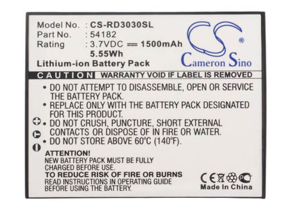 3.7V, 1500mAh, Li-ion Battery fits Rca, Lyra X3000, Lyra X3030, 5.55Wh