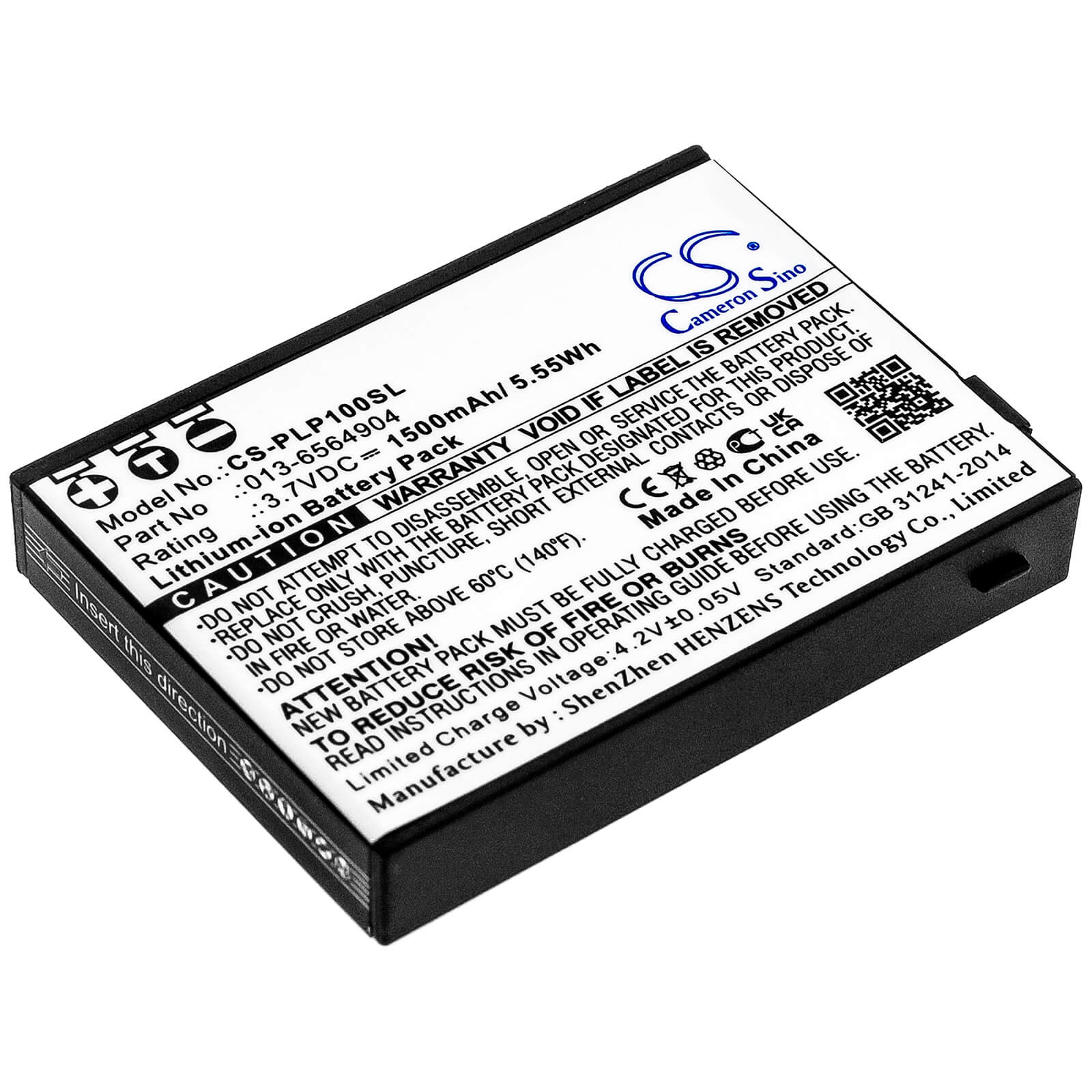 3.7V, 1500mAh, Li-ion Battery fits Plextalk, Pocket Daisy Player Ptp1, Ptp1, 5.55Wh