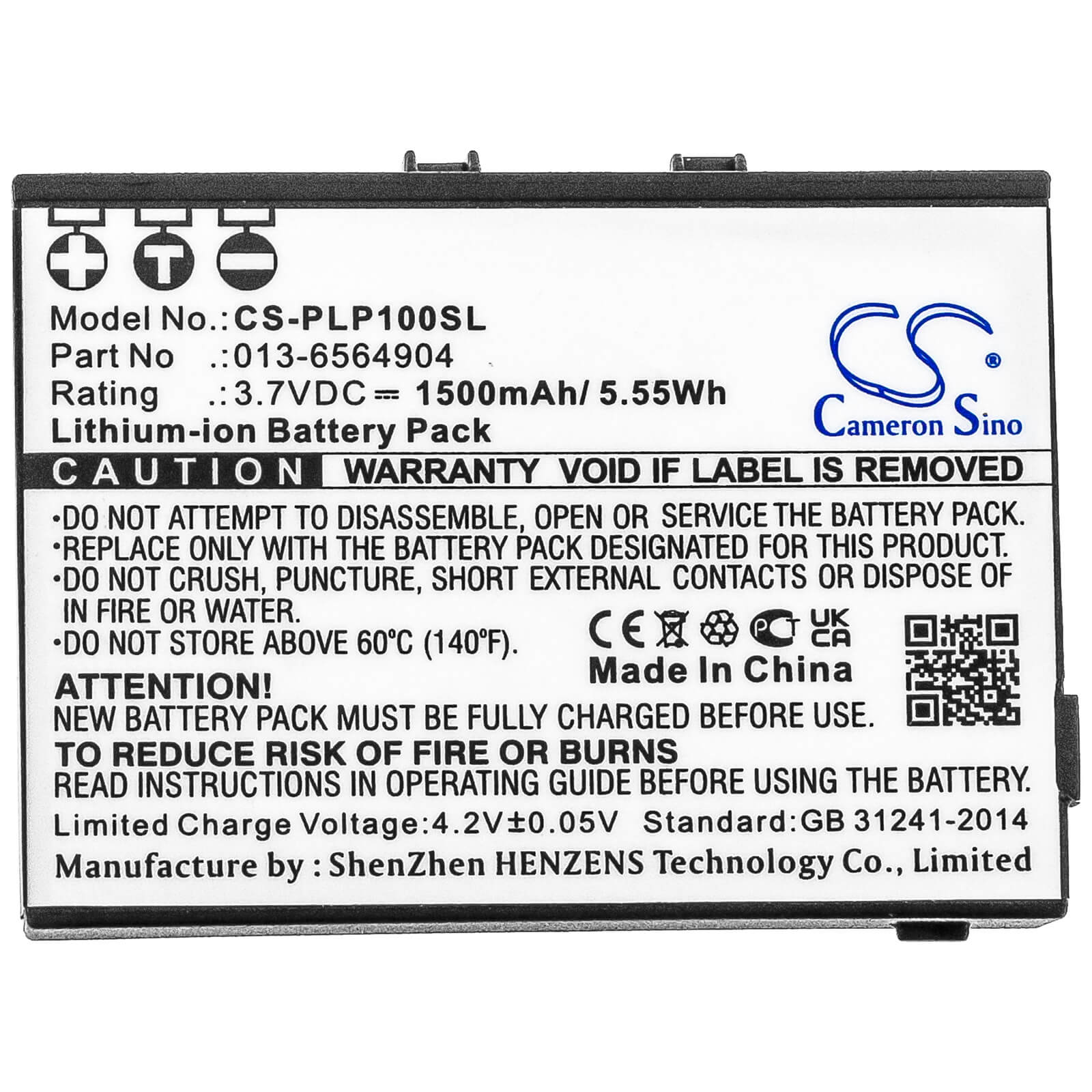 3.7V, 1500mAh, Li-ion Battery fits Plextalk, Pocket Daisy Player Ptp1, Ptp1, 5.55Wh