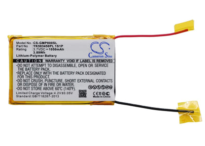3.7V, 1050mAh, Li-Polymer Battery fits Grundig, Mpixx 8000, Mpixx 8400, 3.885Wh