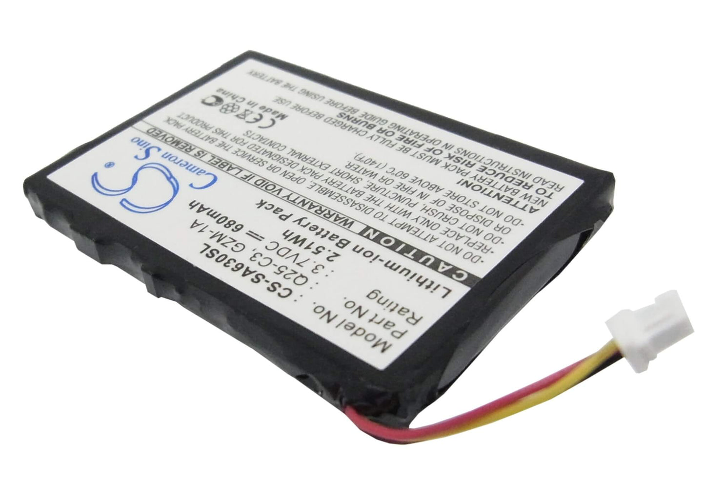 3.7V, 680mAh, Li-ion Battery fits Philips, Gogear Hdd6330 30gb, 2.516Wh