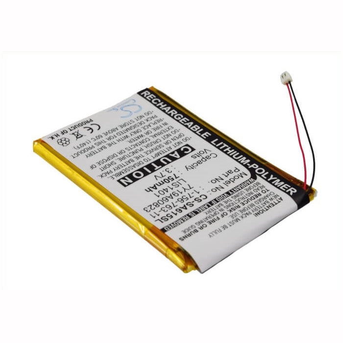 3.7V, 750mAh, Li-Polymer Battery fits Sony, Nw-s710, Nwz-s600, 2.775Wh