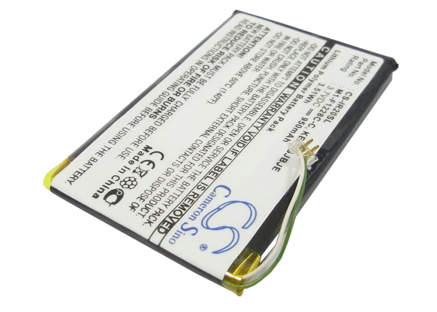 3.7V, 950mAh, Li-Polymer Battery fits Iriver, Clix 2 2gb, Clix 2 4gb, 3.515Wh