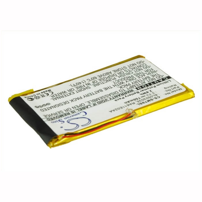 3.7V, 750mAh, Li-Polymer Battery fits Samsung, Yp-t9, Yp-t9+, 2.775Wh