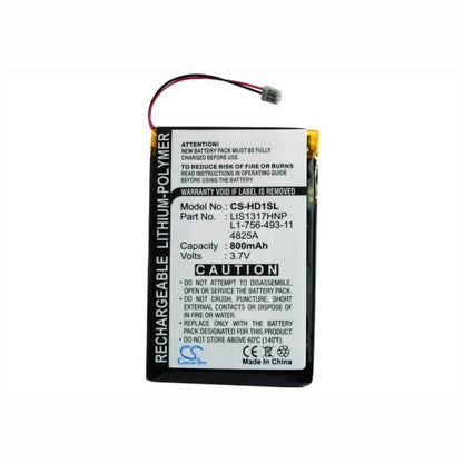 3.7V, 800mAh, Li-Polymer Battery fits Sony, Nw-hd1 Mp3 Player, 2.96Wh