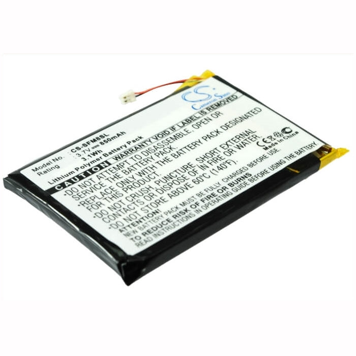 3.7V, 850mAh, Li-Polymer Battery fits Jnc, Ssf-m805, Ssf-m810, 3.145Wh