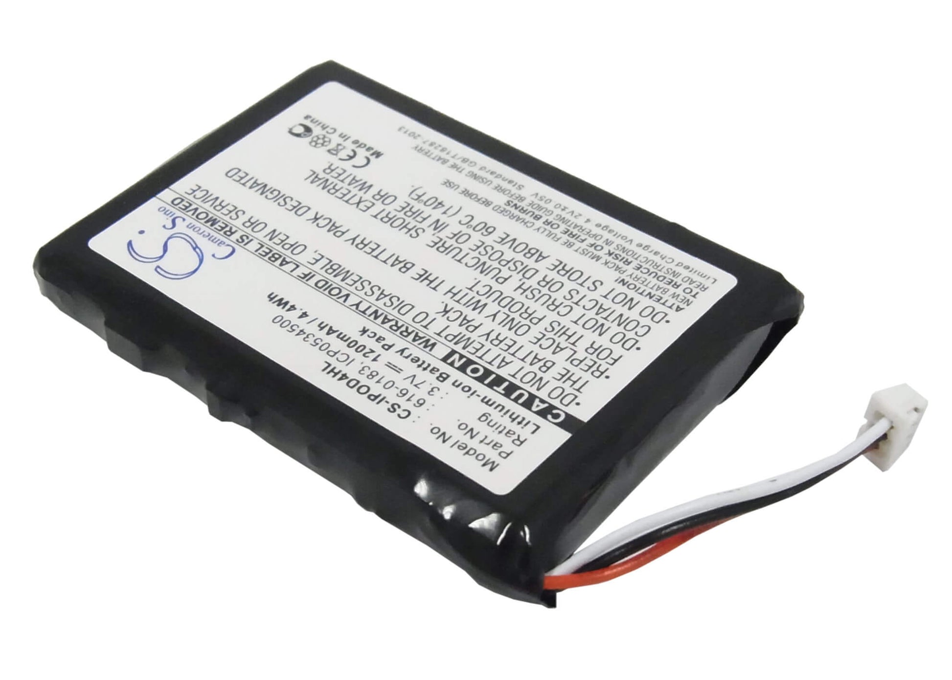 3.7V, 1200mAh, Li-ion Battery fits Apple, Ipod 4th Generatio, Ipod Photo, 4.44Wh