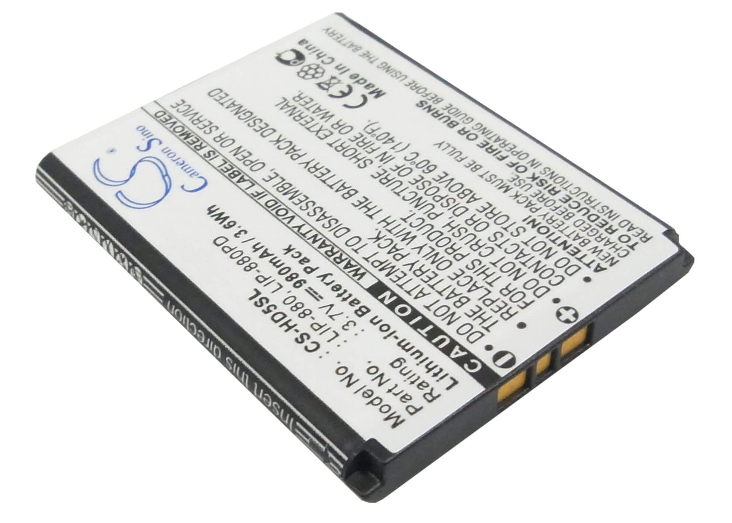 3.7V, 980mAh, Li-ion Battery fits Sony, Atrac Ad, Nw-hd5, 3.626Wh