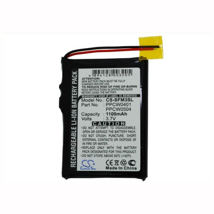 3.7V, 1100mAh, Li-ion Battery fits Cowon, Iaudio M3, X5, 4.07Wh