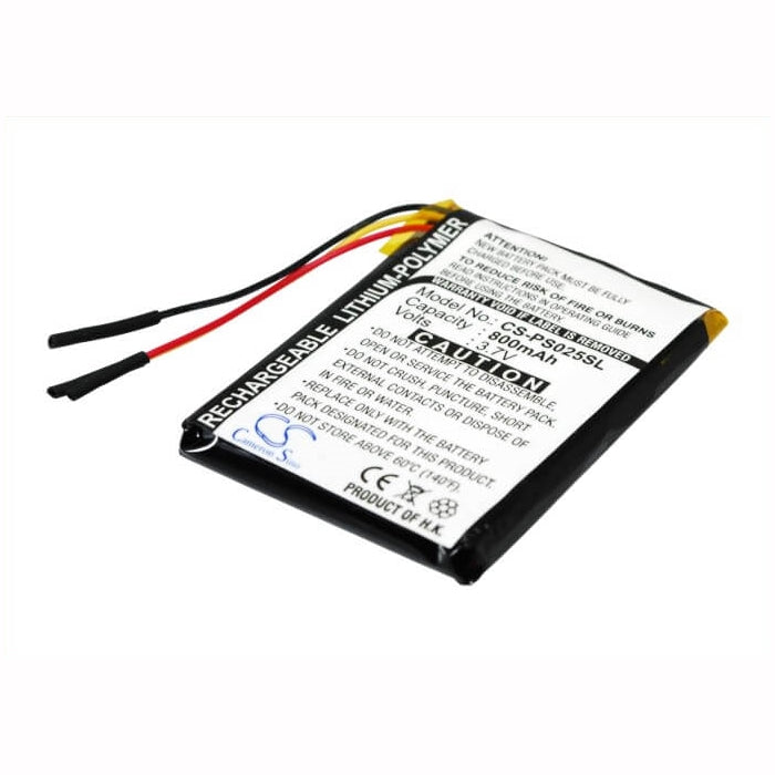 3.7V, 800mAh, Li-Polymer Battery fits Philips, Gogear Sa6015, Gogear Sa6025, 2.96Wh
