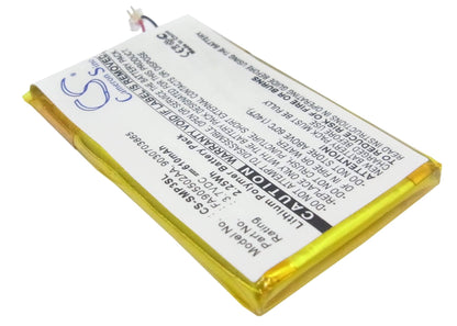 3.7V, 610mAh, Li-Polymer Battery fits Samsung, Yp-p3, Yp-p3cb/xsh, 2.257Wh
