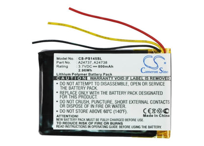 3.7V, 800mAh, Li-Polymer Battery fits Philips, Gogear Sa6037, Gogear Sa6044, 2.96Wh