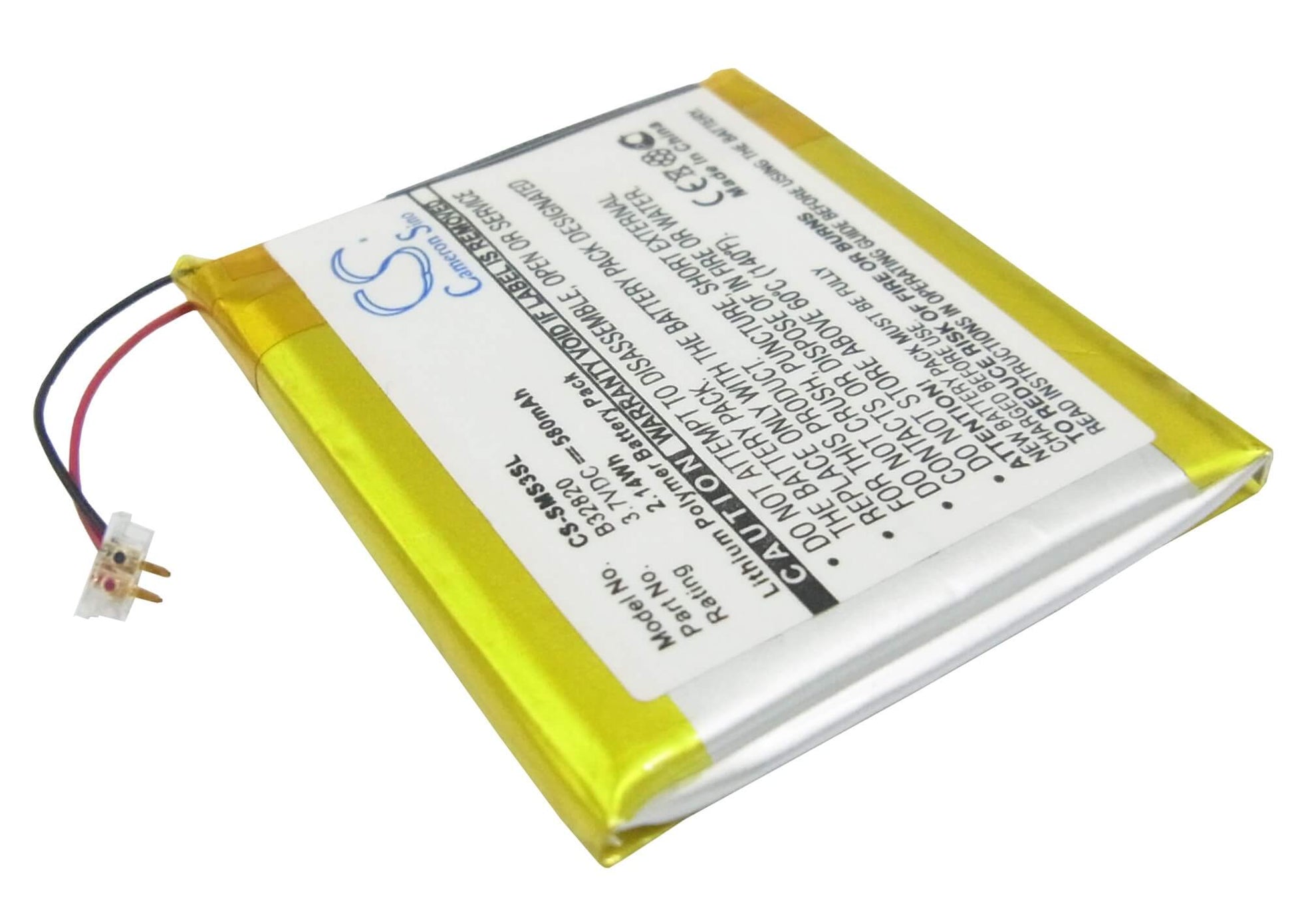 3.7V, 580mAh, Li-Polymer Battery fits Samsung, Yp-s3aw, Yp-s3aw/xsh, 2.146Wh