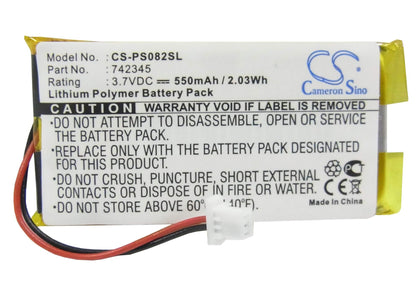 3.7V, 550mAh, Li-Polymer Battery fits Philips, Gogear Hdd082/17 2gb, 2.035Wh