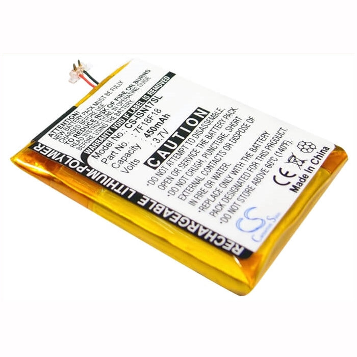 3.7V, 450mAh, Li-Polymer Battery fits Insignia, Ns-2v17, Ns-2v17b 2gb, 1.665Wh