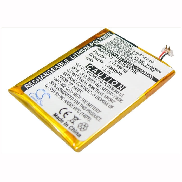 3.7V, 450mAh, Li-Polymer Battery fits Insignia, Ns-2v17, Ns-2v17b 2gb, 1.665Wh