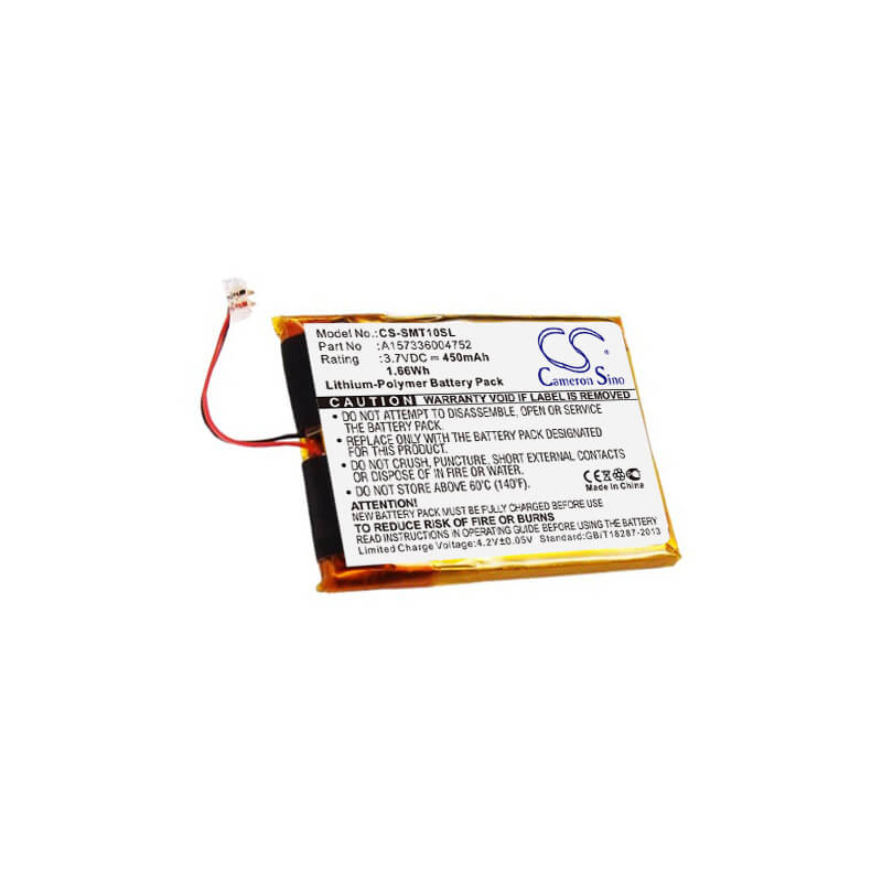3.7V, 450mAh, Li-Polymer Battery fits Samsung, Yp-t10j, Yp-t10jab, 1.665Wh