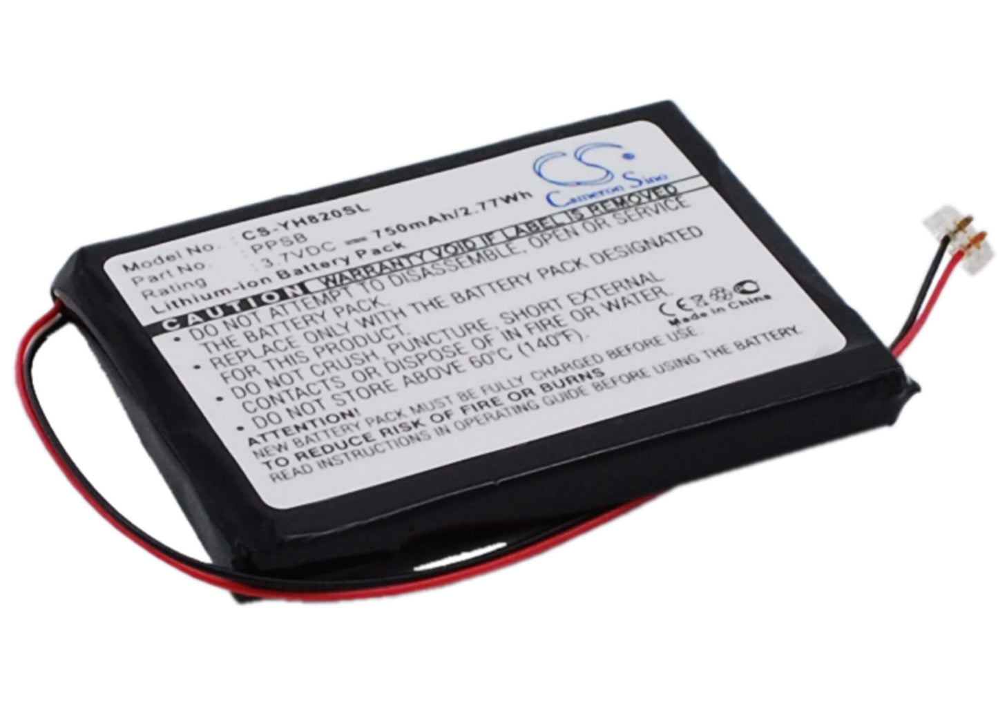 3.7V, 750mAh, Li-ion Battery fits Samsung, Yeep Yh-820, Yeep Yh-820s, 2.775Wh