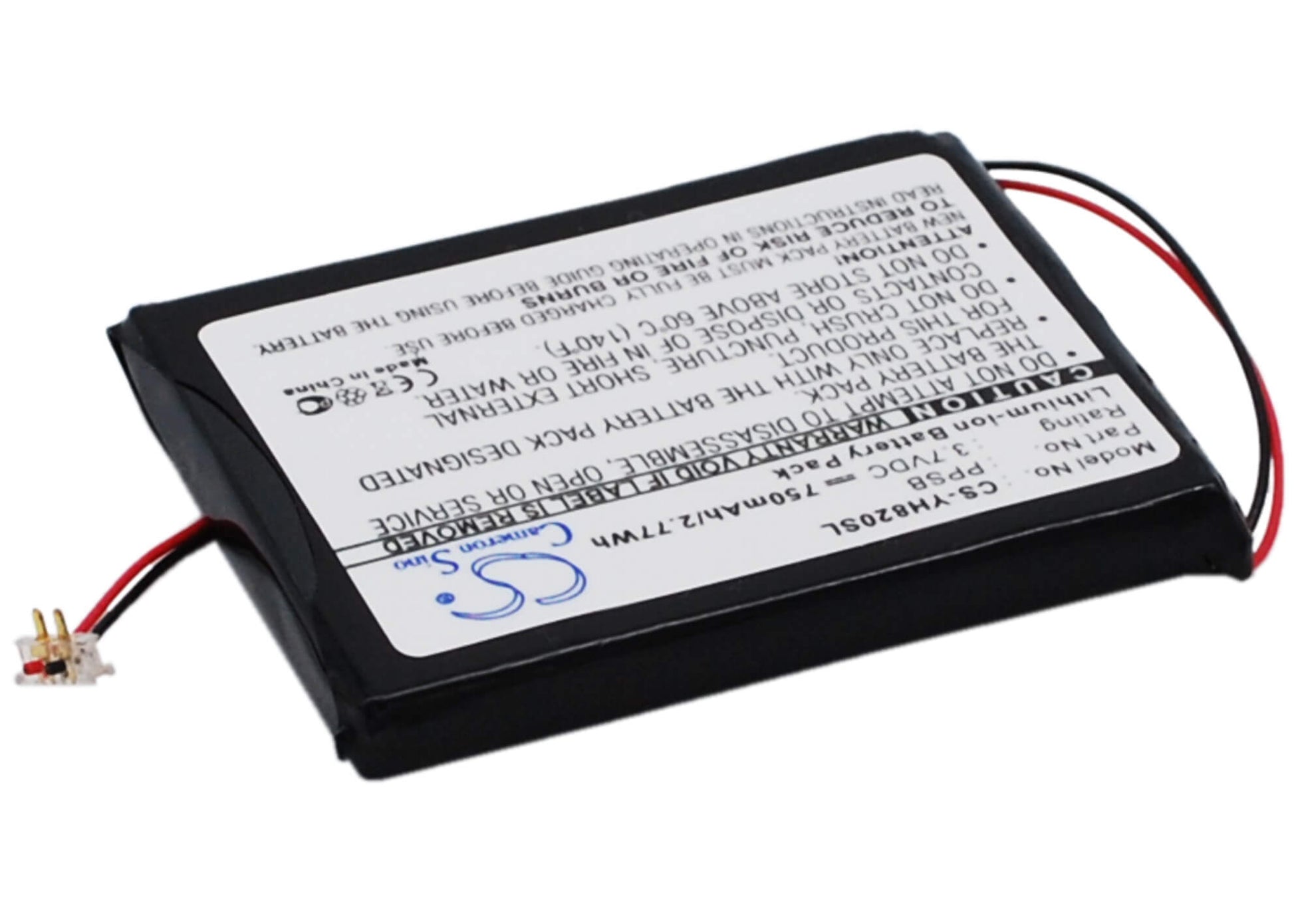 3.7V, 750mAh, Li-ion Battery fits Samsung, Yeep Yh-820, Yeep Yh-820s, 2.775Wh
