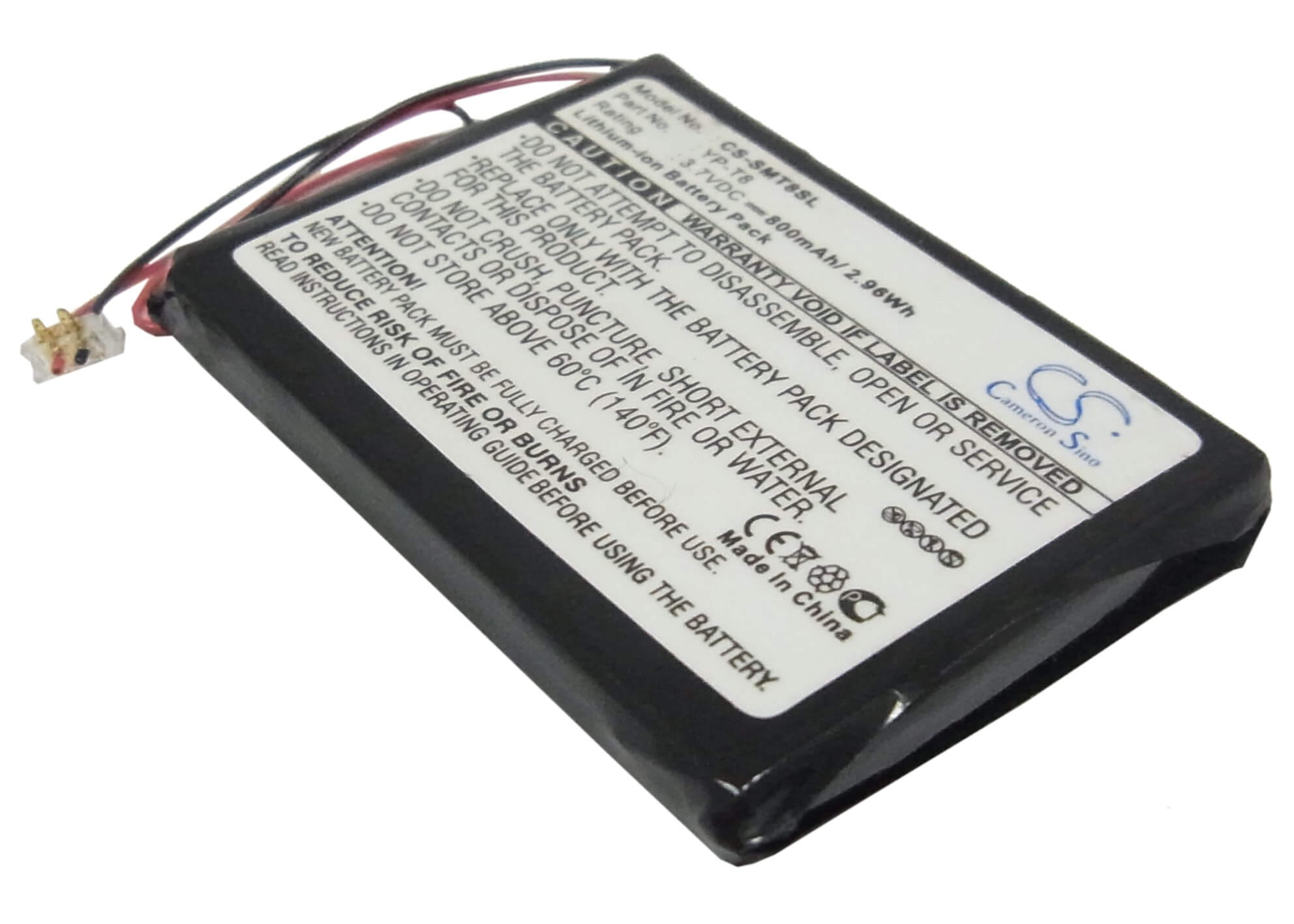 3.7V, 800mAh, Li-ion Battery fits Samsung, Yp-t8, 2.96Wh