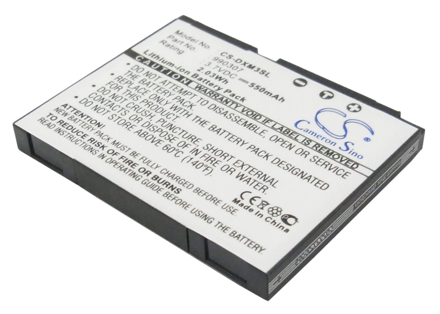 3.7V, 550mAh, Li-ion Battery fits Delphi, Sa10225, Xm Skyfi 3, 2.035Wh