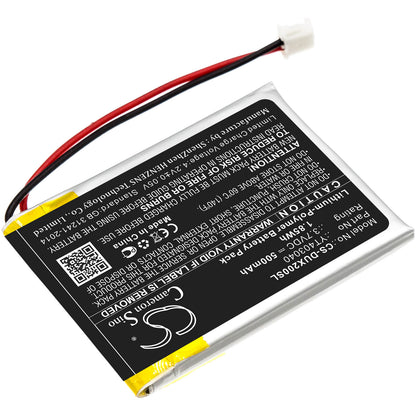 3.7V, 500mAh, Li-Polymer Battery fits Xduoo, X2, 1.85Wh