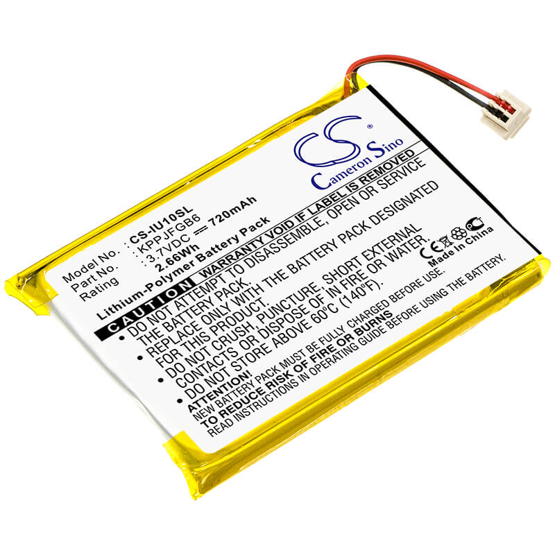 3.7V, 720mAh, Li-Polymer Battery fits Iriver, Clix 2gb, Clix 4gb, 2.664Wh