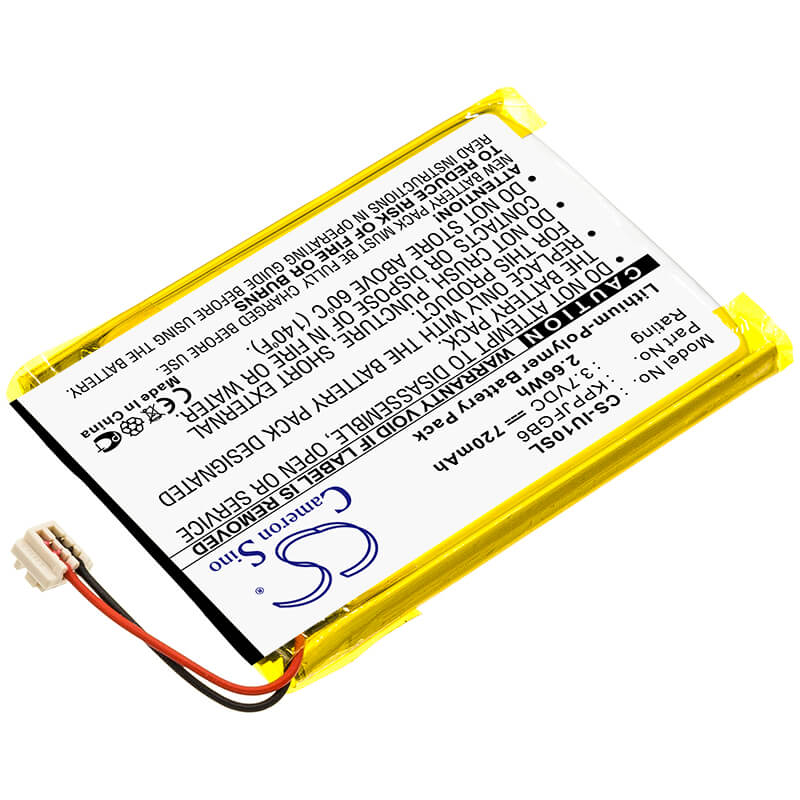 3.7V, 720mAh, Li-Polymer Battery fits Iriver, Clix 2gb, Clix 4gb, 2.664Wh