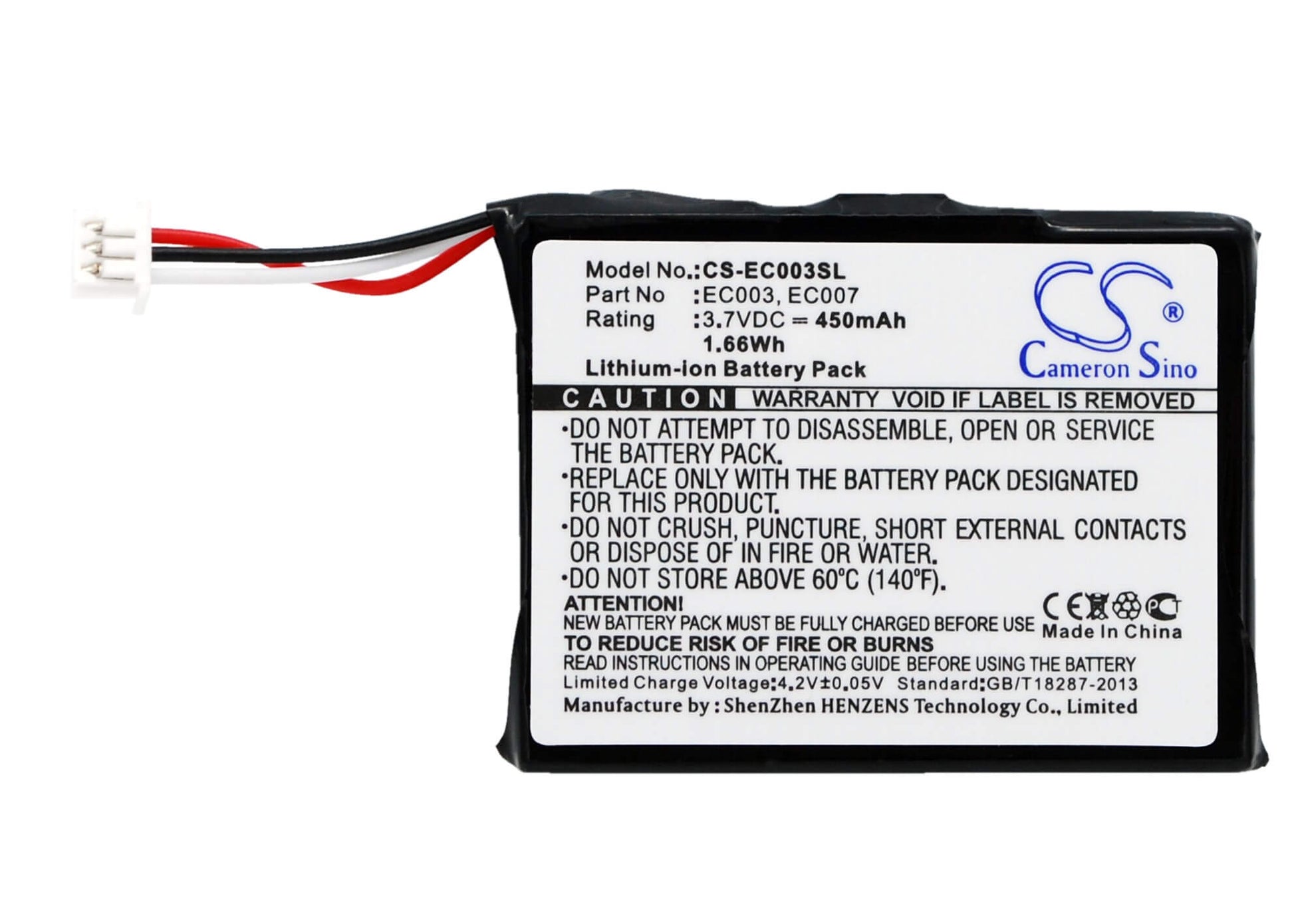 3.7V, 450mAh, Li-ion Battery fits Apple, Ipod Mini 4gb, Ipod Mini 6gb, 1.665Wh