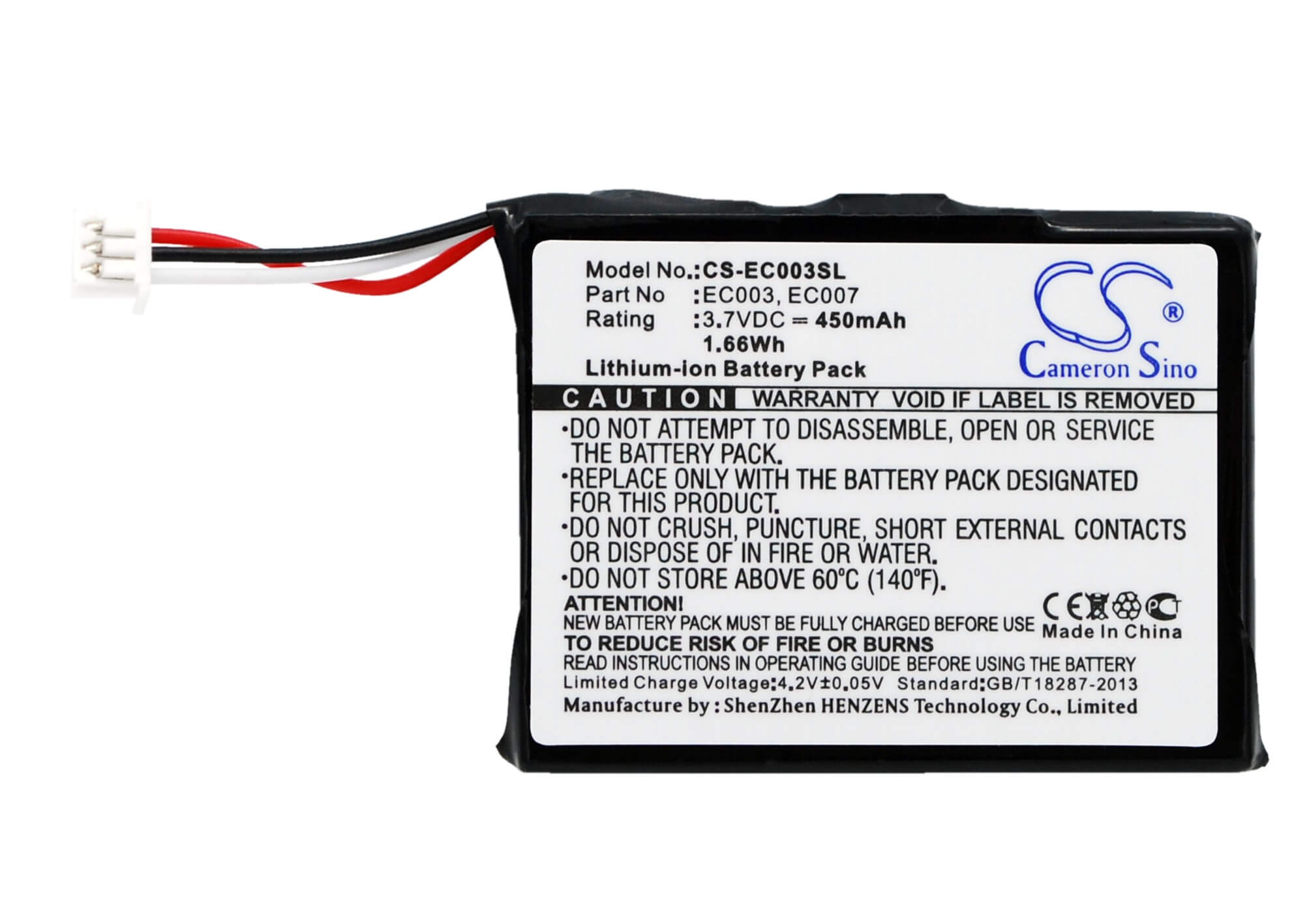 3.7V, 450mAh, Li-ion Battery fits Apple, Ipod Mini 4gb, Ipod Mini 6gb, 1.665Wh
