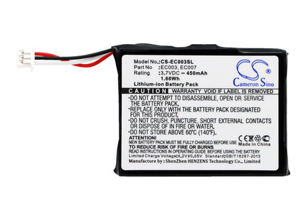3.7V, 450mAh, Li-ion Battery fits Apple, Ipod Mini 4gb, Ipod Mini 6gb, 1.665Wh