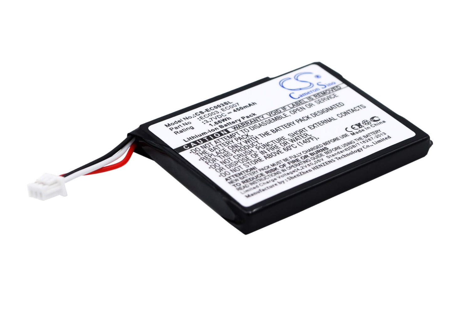 3.7V, 450mAh, Li-ion Battery fits Apple, Ipod Mini 4gb, Ipod Mini 6gb, 1.665Wh