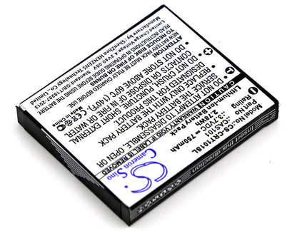 3.7V, 750mAh, Li-ion Battery fits Creative, Vado, Vado Pocket Hd, 2.775Wh