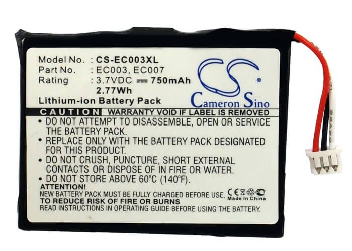3.7V, 750mAh, Li-ion Battery fits Apple, Ipod Mini 4gb, Ipod Mini 6gb, 2.775Wh