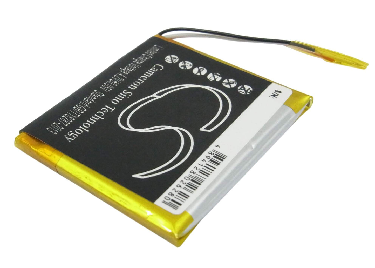 3.7V, 550mAh, Li-Polymer Battery fits Sandisk, Sansa Fuze 4gb, Sansa Fuze 8gb, 2.035Wh