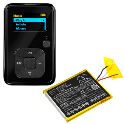 3.7V, 260mAh, Li-Polymer Battery fits Sandisk, Clip Plus, Sansa Clip Zip, 0.962Wh