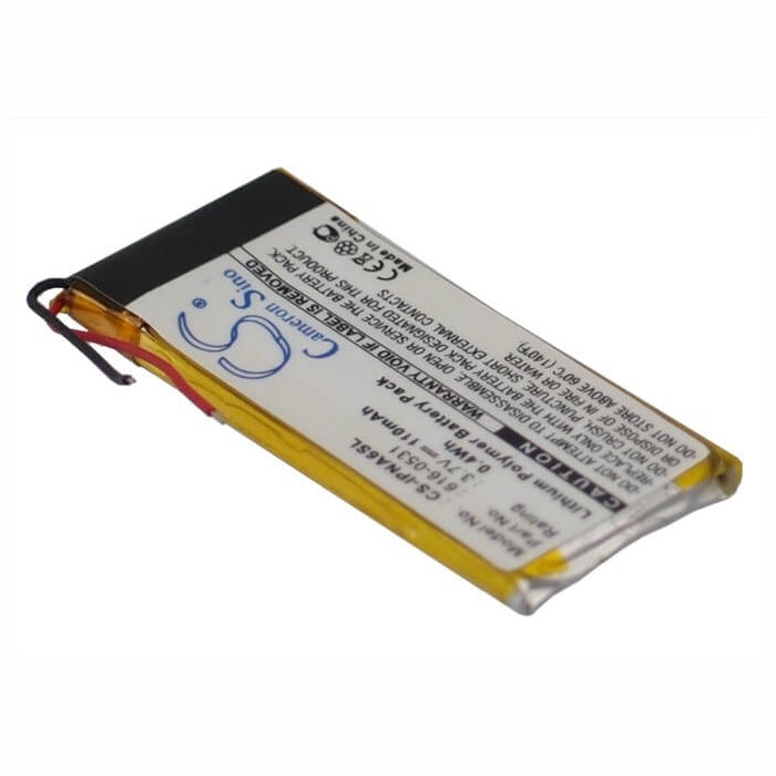 3.7V, 110mAh, Li-Polymer Battery fits Apple, Ipod Nano 6th, Ipod Nano 6th Generation, 0.407Wh