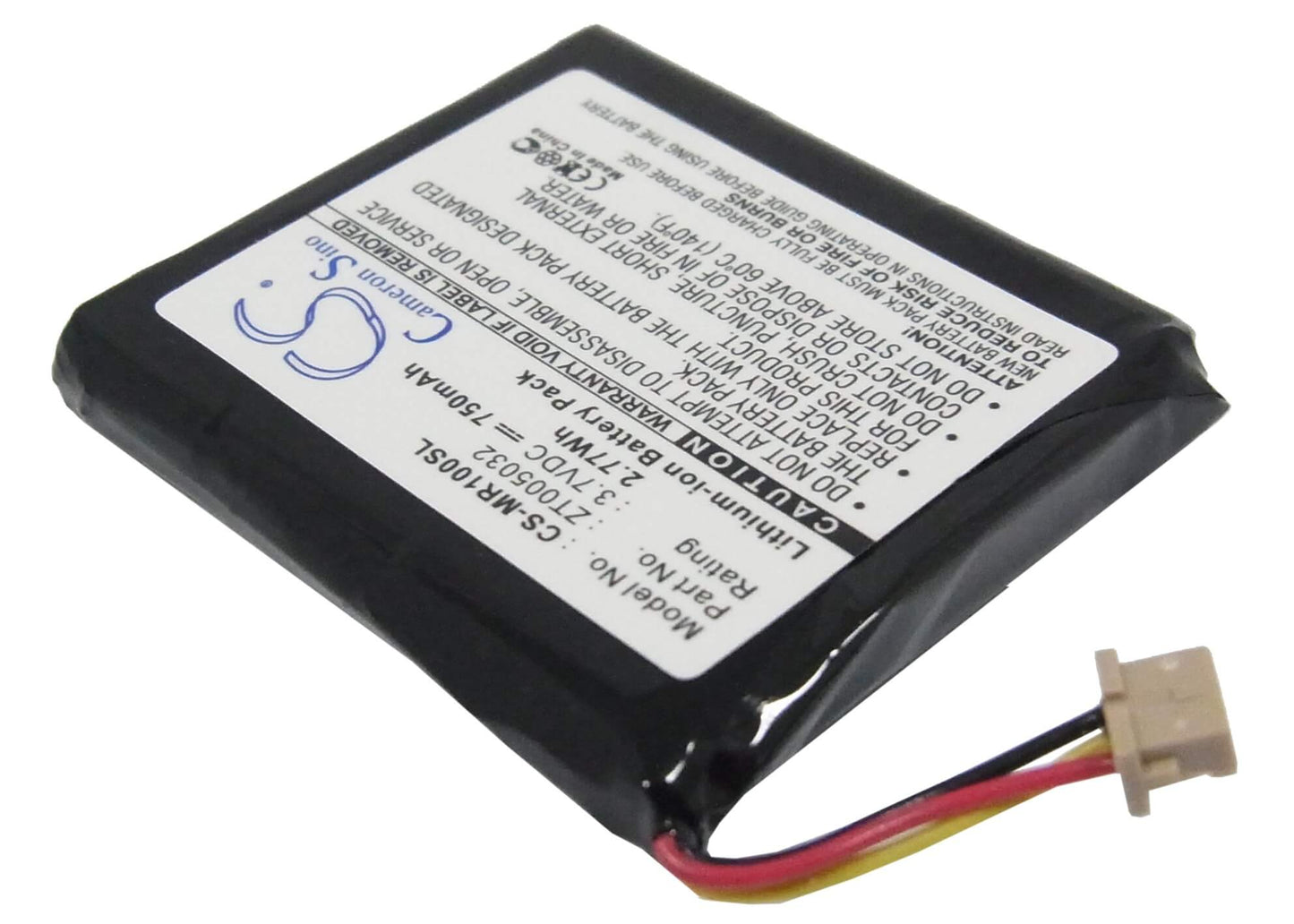 3.7V, 750mAh, Li-ion Battery fits Olympus, Mrobe Mr-100, 2.775Wh