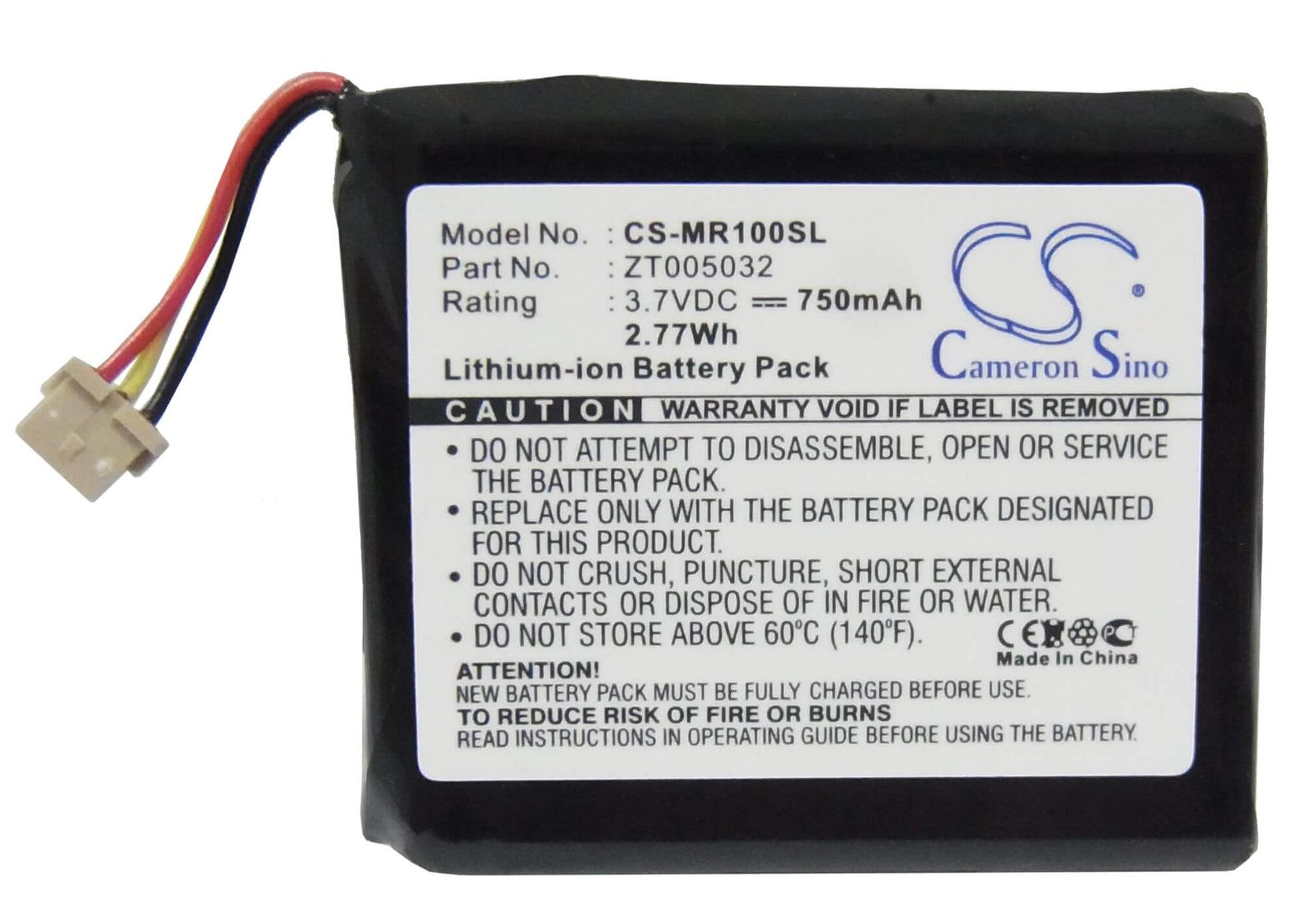 3.7V, 750mAh, Li-ion Battery fits Olympus, Mrobe Mr-100, 2.775Wh