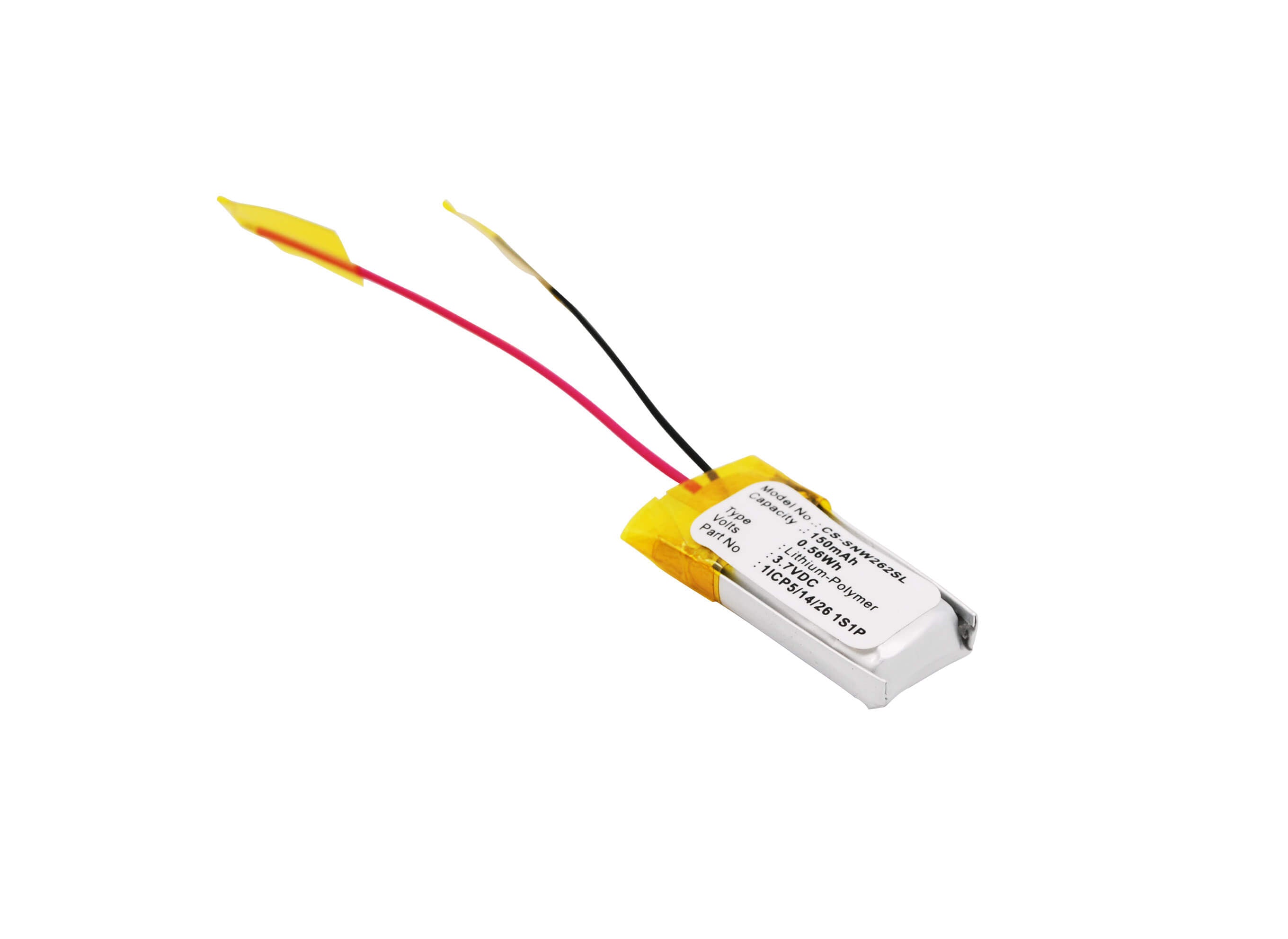 3.7V, 150mAh, Li-Polymer Battery fits Sony, Nwz-w262, 0.555Wh