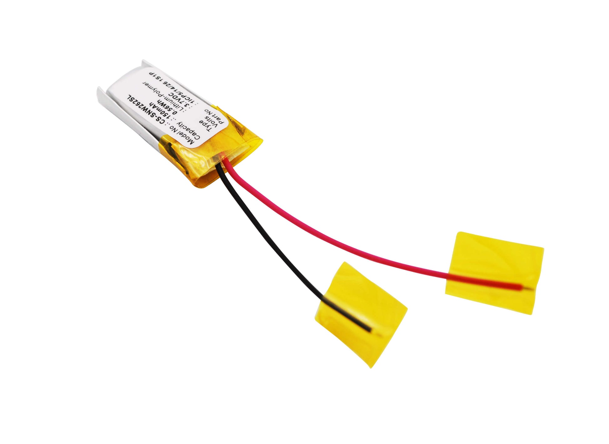 3.7V, 150mAh, Li-Polymer Battery fits Sony, Nwz-w262, 0.555Wh