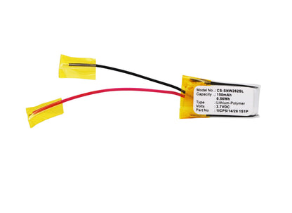 3.7V, 150mAh, Li-Polymer Battery fits Sony, Nwz-w262, 0.555Wh