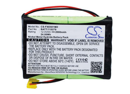 12.0V, 2000mAh, Ni-MH Battery fits Fukuda, Cardisuny Me501bx Ecg Analyzer, 24Wh