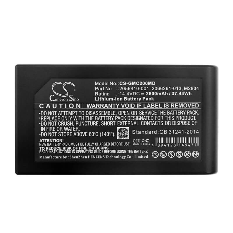 14.4V, 2600mAh, Li-ion Battery fits Ge, Mac 2000, Mac 2000 Ekg, 37.44Wh