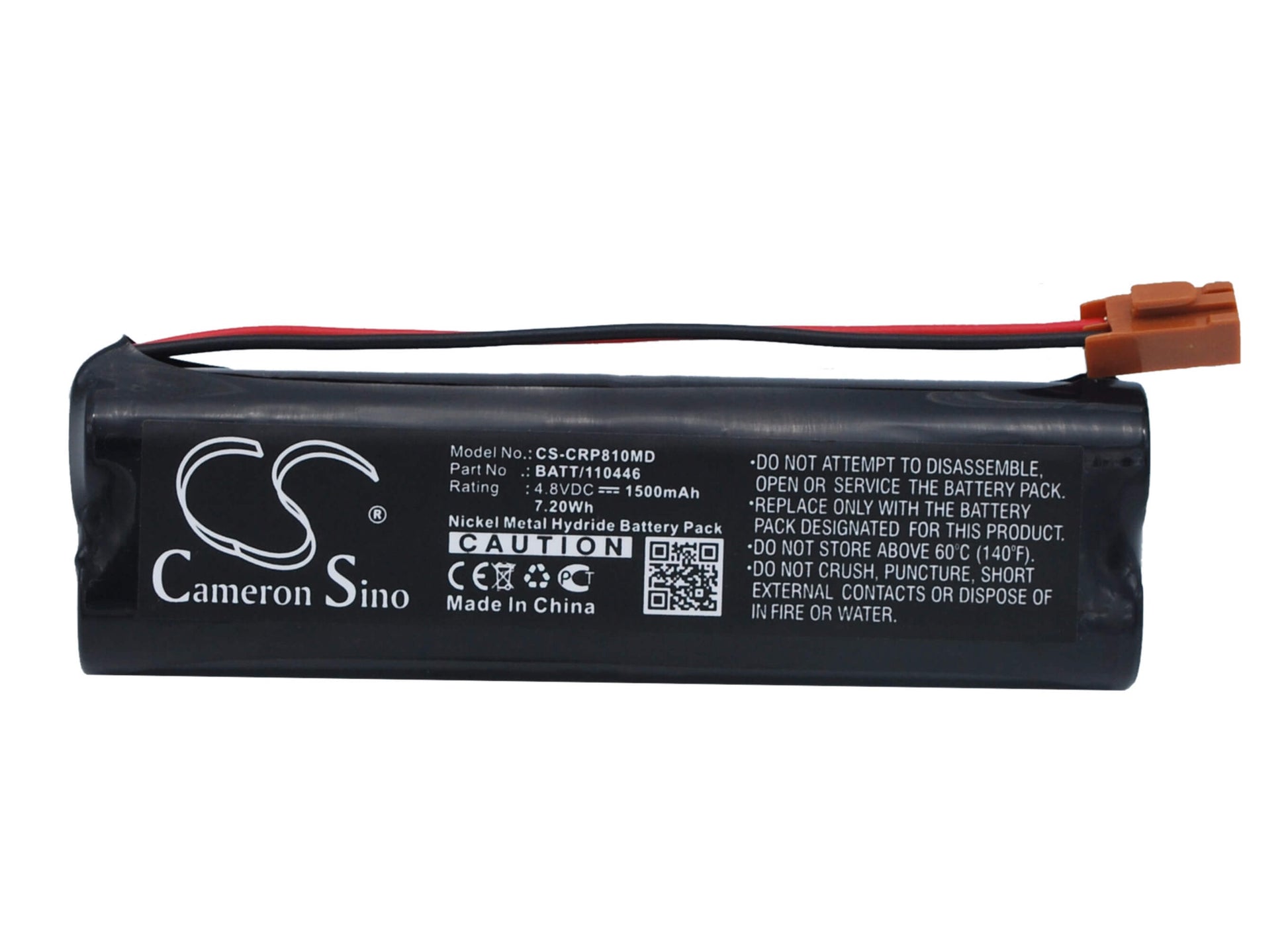 4.8V, 1500mAh, Ni-MH Battery fits Criticon, Dinamap P81, Dinamap P81t, 7.2Wh