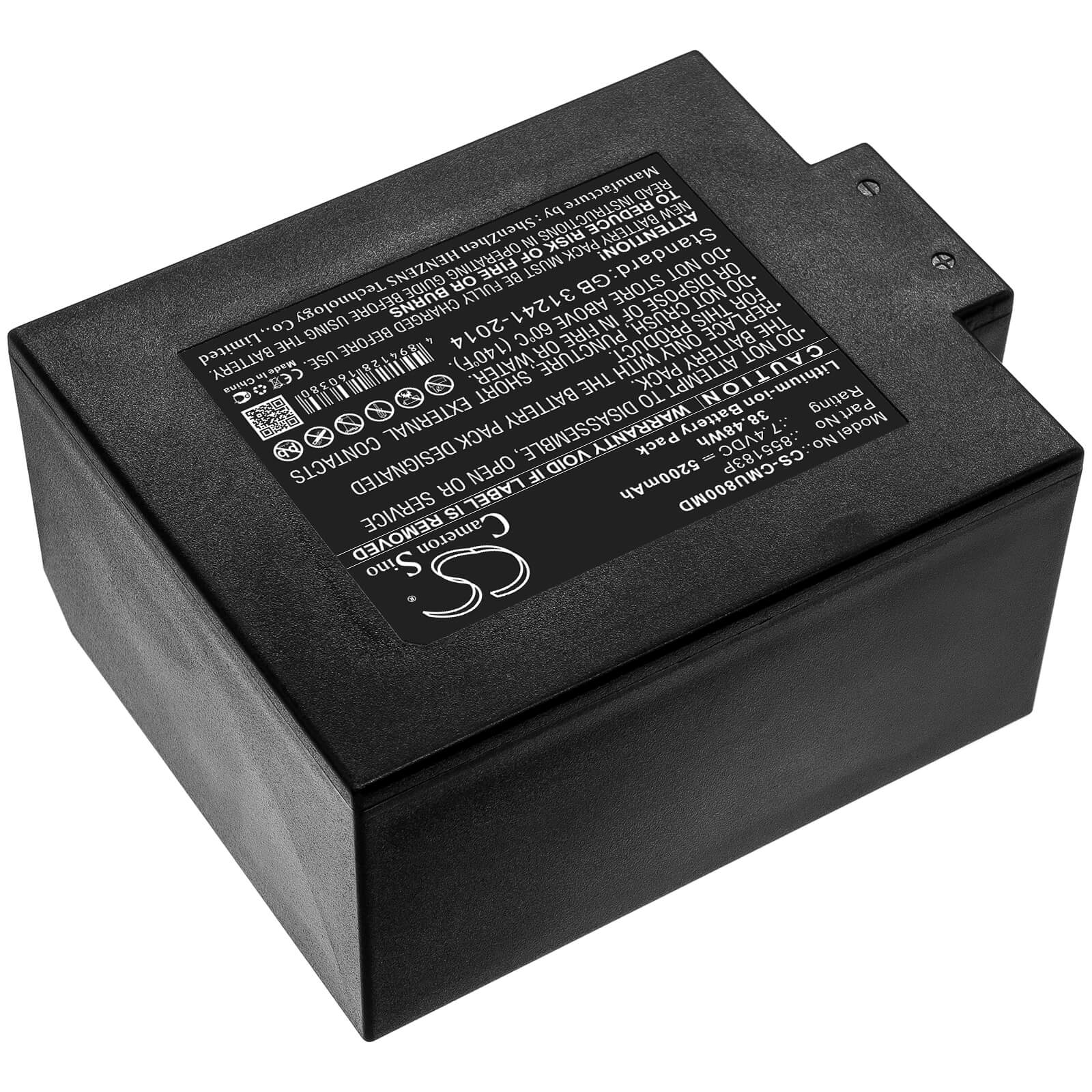 7.4V, 5200mAh, Li-ion Battery fits Contec, Cms8000 Icu Patient Monitor, 38.48Wh