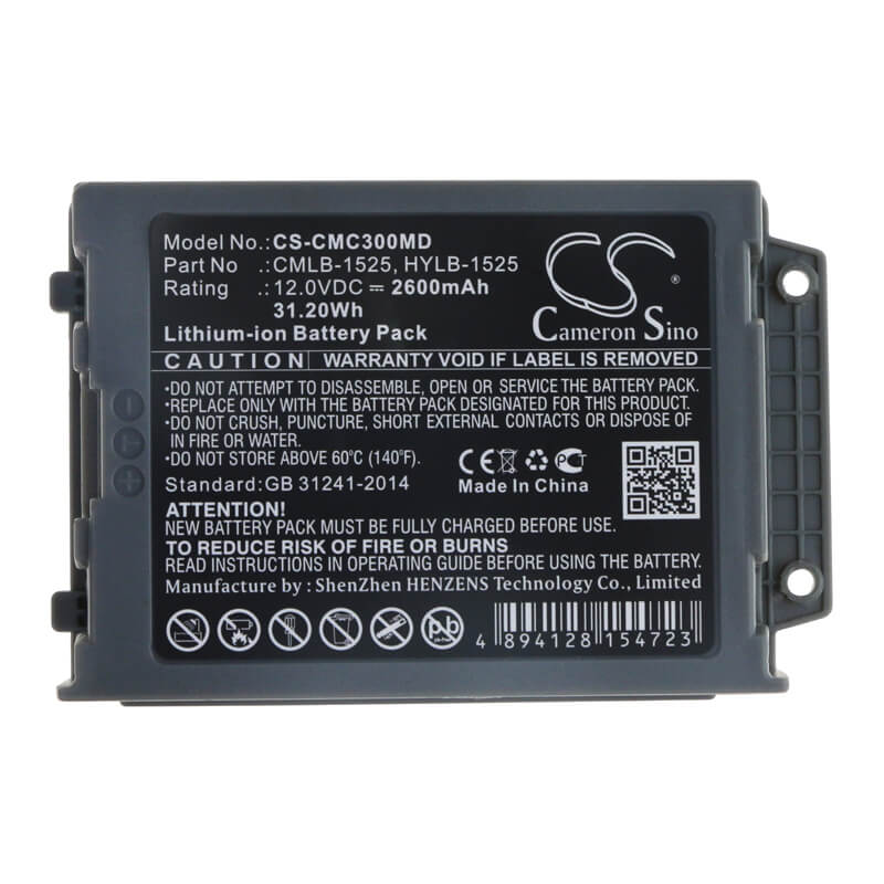 12.0V, 2600mAh, Li-ion Battery fits Comen, C30, 31.2Wh