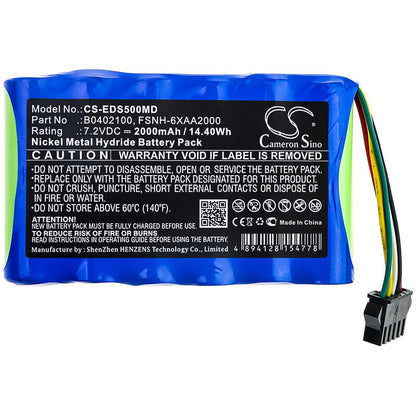 7.2V, 2000mAh, Ni-MH Battery fits Edan, Sd5, Sd6, 14.4Wh