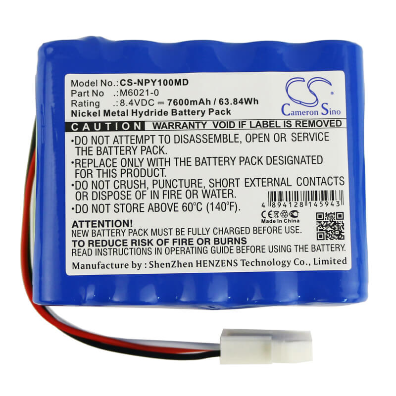 8.4V, 7600mAh, Ni-MH Battery fits Nellcor Puritan Bennett, Mediana Ym 5500, Mediana Ym1000, 63.84Wh