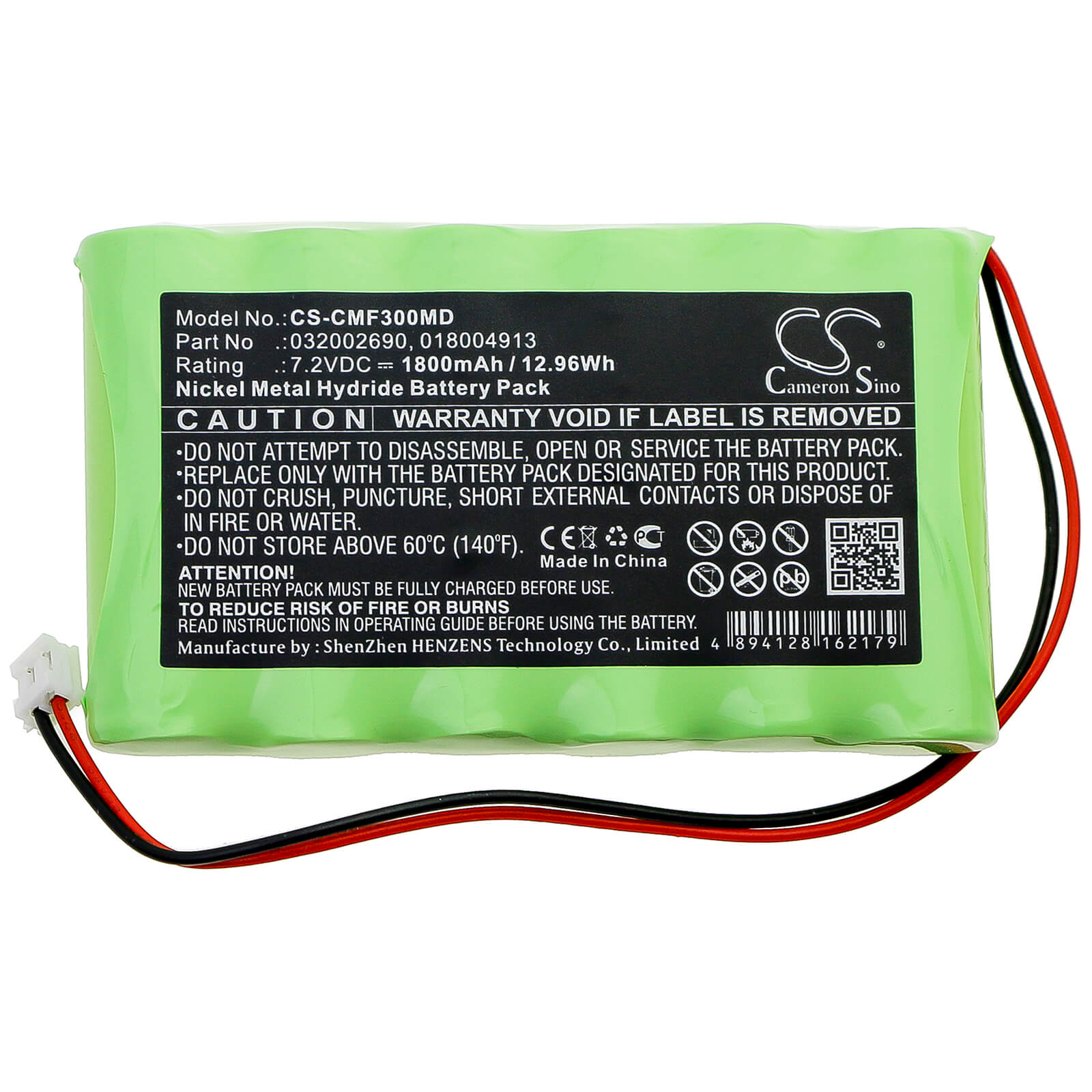 7.2V, 1800mAh, Ni-MH Battery fits Compex, Fitness, Fitness Tens, 12.96Wh